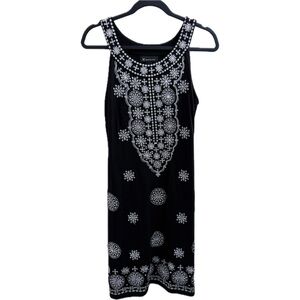 International Concepts Beaded Sleeveless MIDI Dress in Black